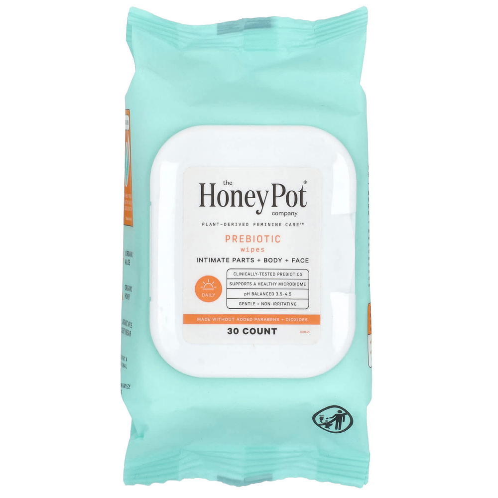The Honey Pot Company, Пребиотические салфетки, 30 шт.