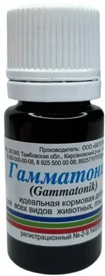 ГАММАТОНИК Кормовая добавка с витаминами и аминокислотами для животных, 10 мл