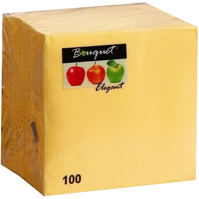 Салфетки бумажные 24*24 BOUQUET elegant Светло-желтые, 1 сл., 100л