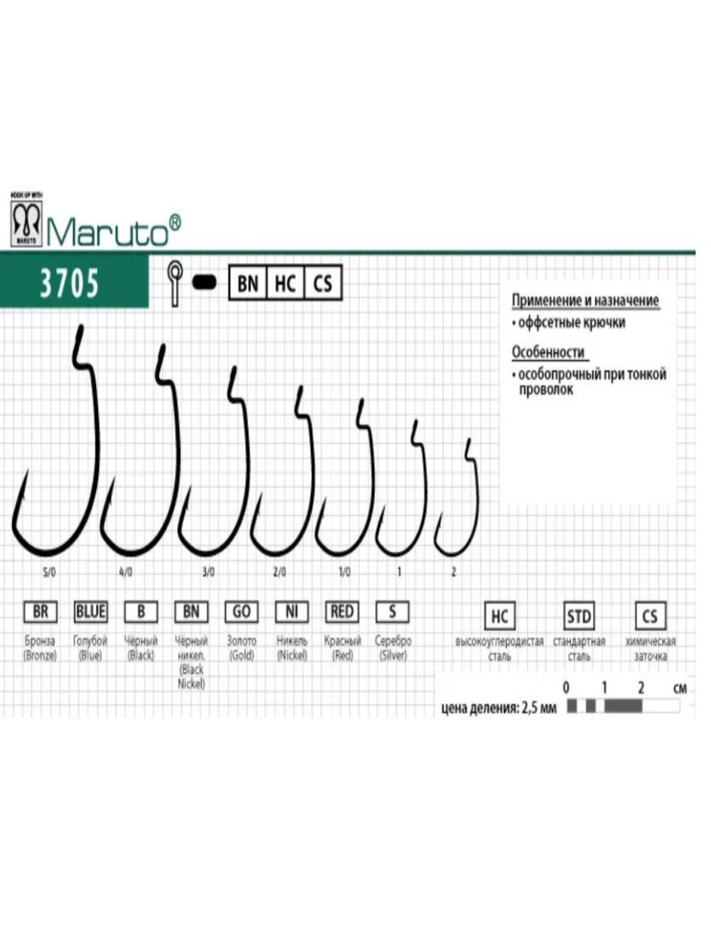 Крючки офсетные 3705 Spin Pro BN №02 (2упк по 5 шт)