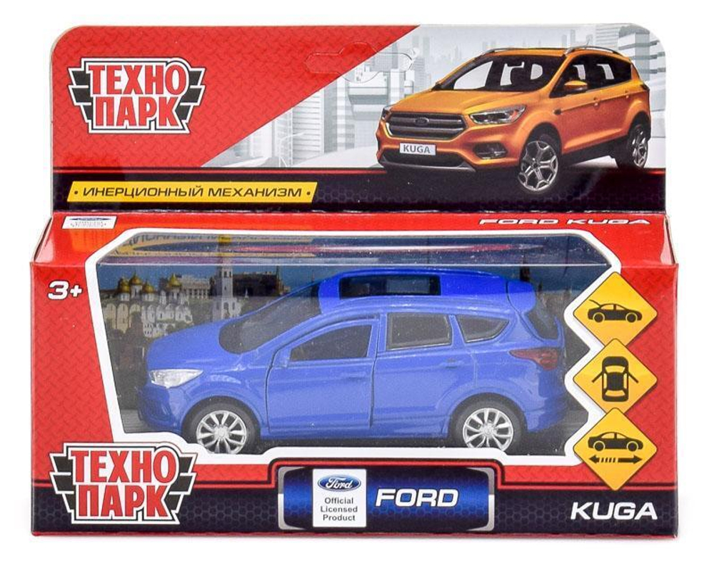 Модель ин. мет. "Ford Kuga" 12см. открыв. двери, синий, коробка KUGA-BU (Технопарк)