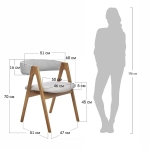 Стул Bradex Home Alan серый букле с ножками цвета орех