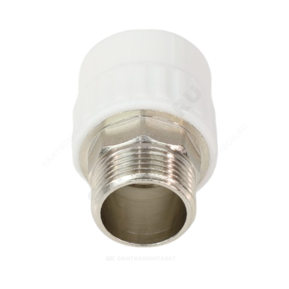 Муфта PP-R комбинированная белая Дн 50х1 1/2" НР под ключ VALFEX 10135050