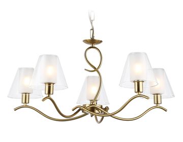Подвесная люстра 5*Е14 LH57091/5 BS/FR латунь/белый матовый High Light Modern Ambrella