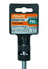 Отвертка крестовая PH3x200мм, CrV, магнитный наконечник Sturm! — фото 4