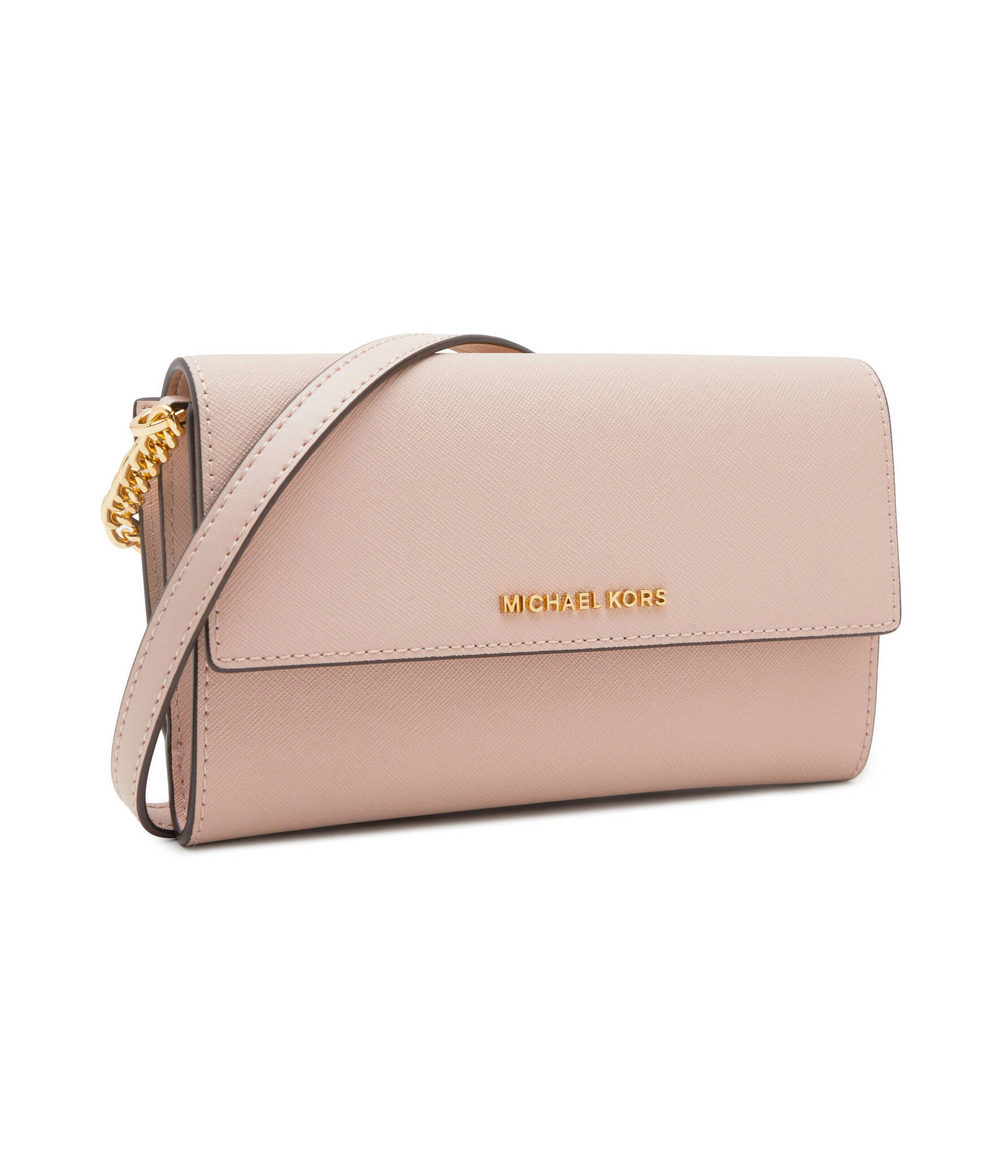 Кожаная сумка-мессенджер/кошелек Michael Kors - пудро-розовый(32R4GJ6C9L)
