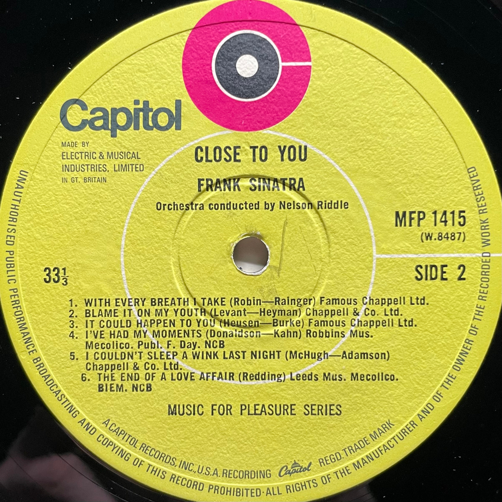 Frank Sinatra ‎– Close To You (Англия 1969г.)