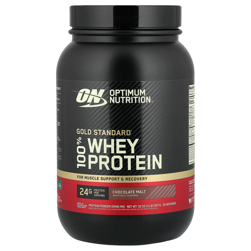 Optimum Nutrition, Gold Standard 100% Whey, шоколадный солод, 907 г (2 фунта)