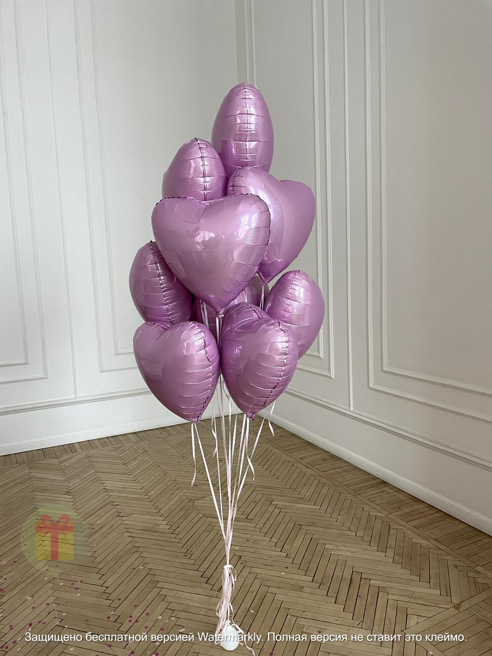 Фонтан из 10 фольгированных шаров 45 см