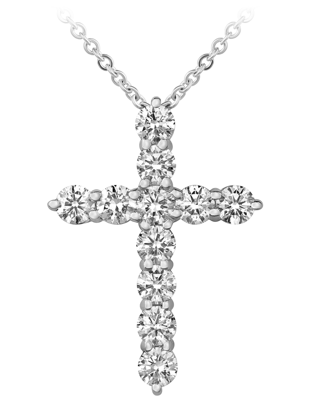 Колье-крест с бриллиантами массой 1.3ct