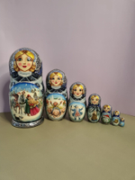 Матрешка 21см "Русская зима" 7 мест