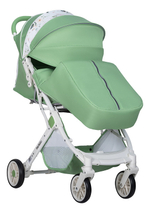 Kоляска детская прогулочная Farfello Comfy Go (Green/colorful white frame) зеленый разноцветный
