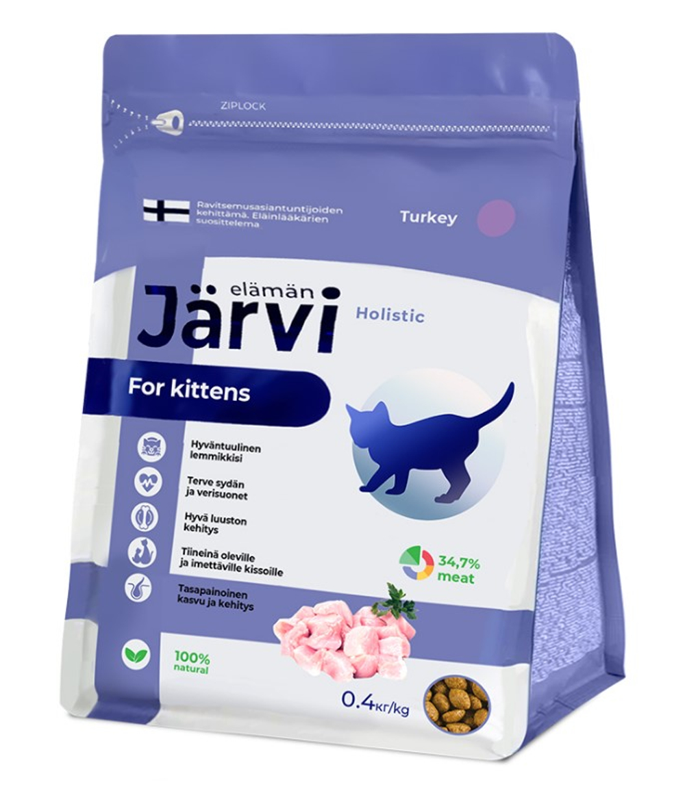 Jarvi сухой корм для котят, беременных и кормящих кошек индейка, 400 г