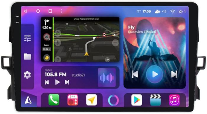 Магнитола для Toyota Auris E150 2006-2012 - FarCar BM3024M-2K монитор 9.5" 2K QLED на Android 14, Быстрая, CarPlay, 4G SIM-слот