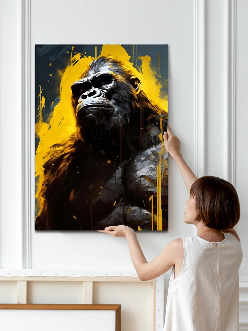 Картина Горилла в фокусе на стену 50x70см 1шт.