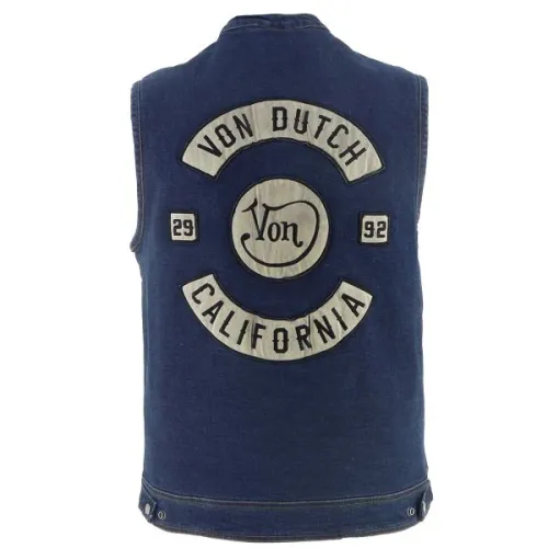 Купить Мотожилет Текстильный Helstons Von Dutch Apache Toile Denim / Синий