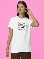 Футболка с надписью eat sleep travel repeat