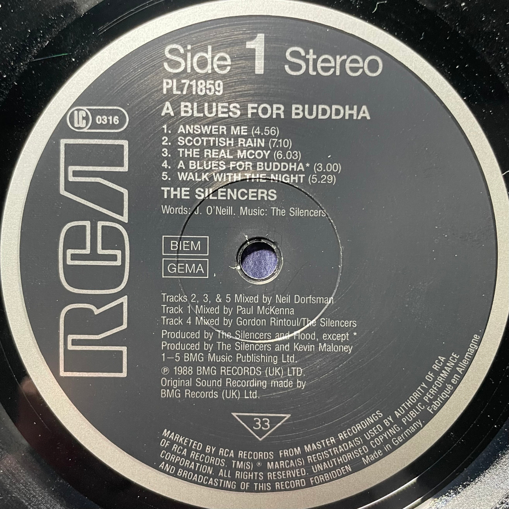 The Silencers ‎– A Blues For Buddha (Европа 1988г.)