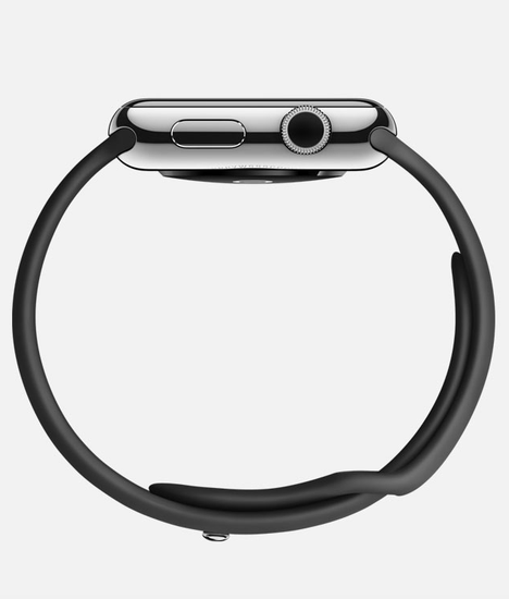 Часы смарт Apple Watch 38мм (чёрный полимерный ремешок)