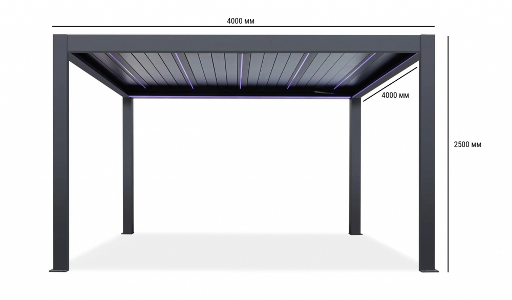 Пергола моторизованная 4х4 м Tagliamento Pergola 120 Series