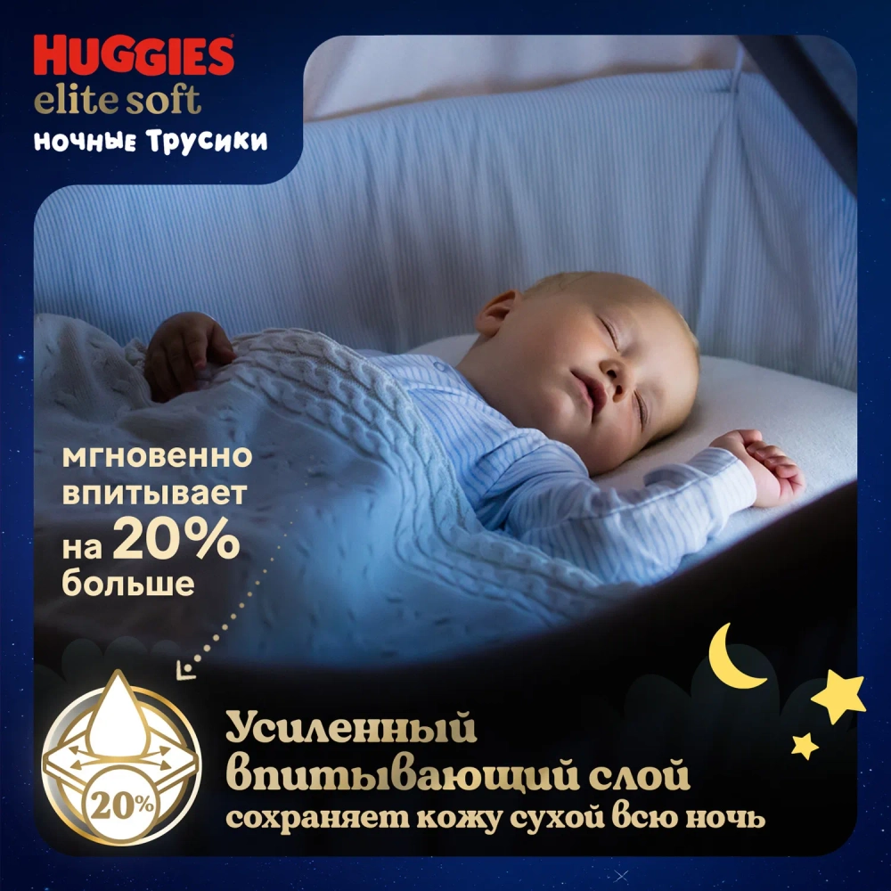 Трусики-подгузники Huggies Ночные 3 46шт (две пачке по цене одной!)