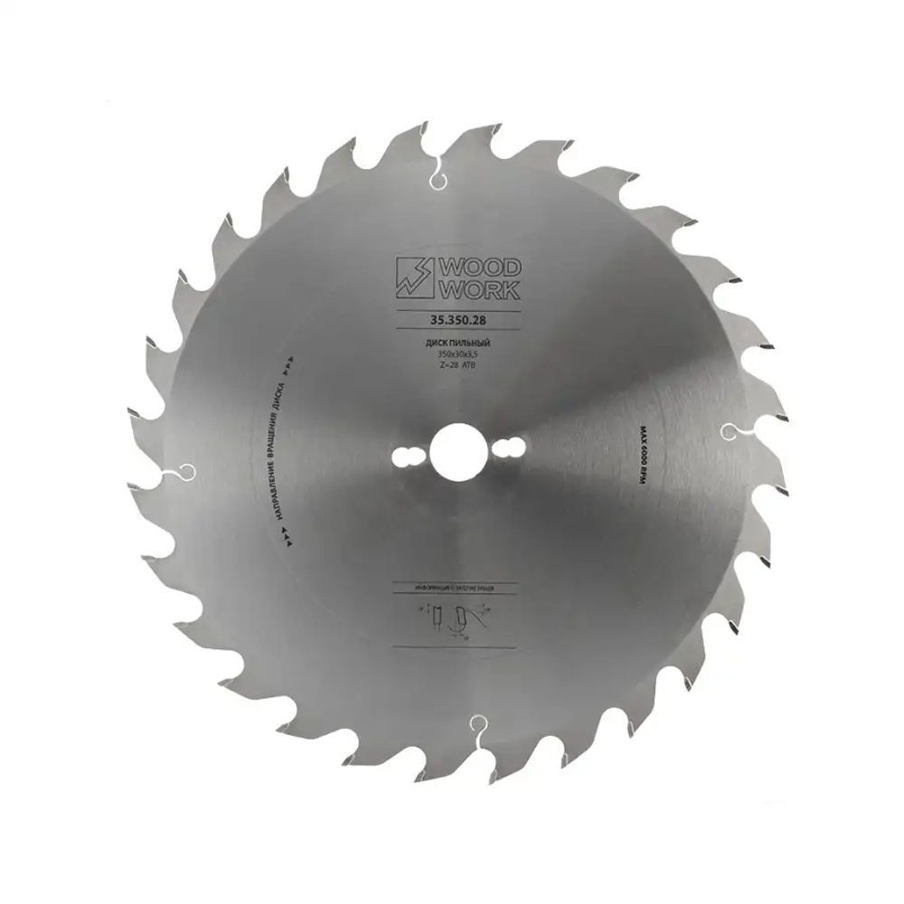 Диск пильный универсальный SUPERIOR 350х3.5х30H 28T A=18º ATB Woodwork 35.350.28