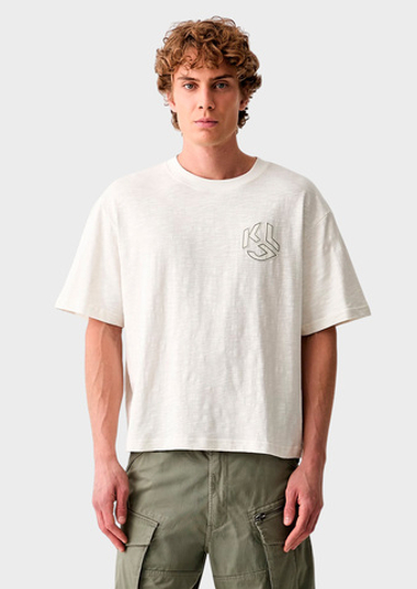Футболка KARL LAGERFELD JEANS Boxy Distressed Logo Tee