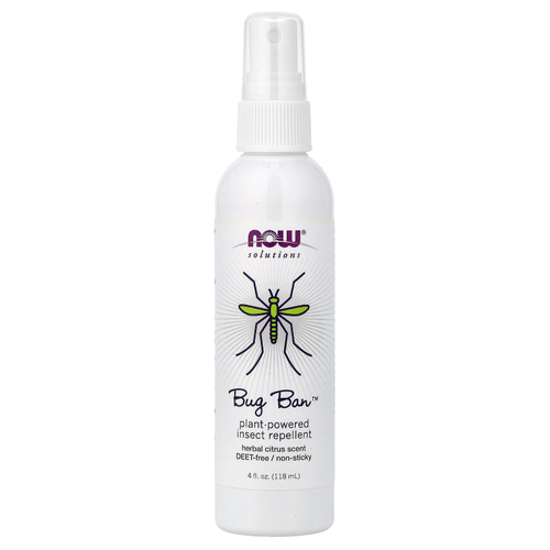 NOW Foods, Bug Ban™, средство от насекомых на растительной основе, травяной и цитрусовый, 118 мл (4 жидк. унции)