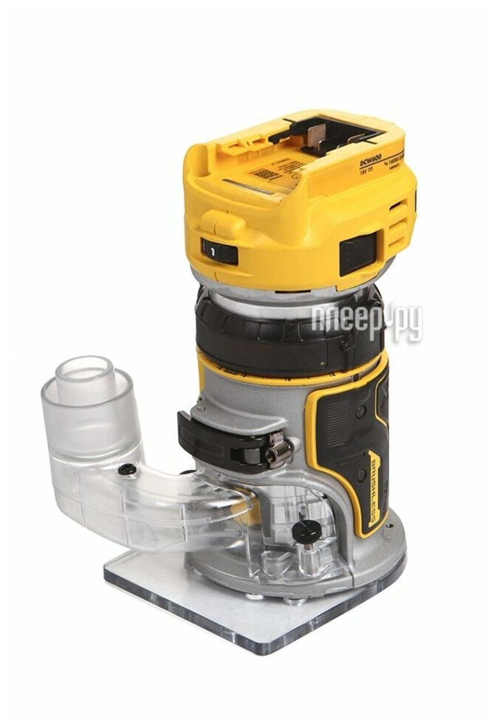 Аккумуляторный кромочный фрезер DEWALT DCW600N-XJ, 18 В XR, 16000–25500 об/мин, цанга 8 мм, без АКБ и ЗУ