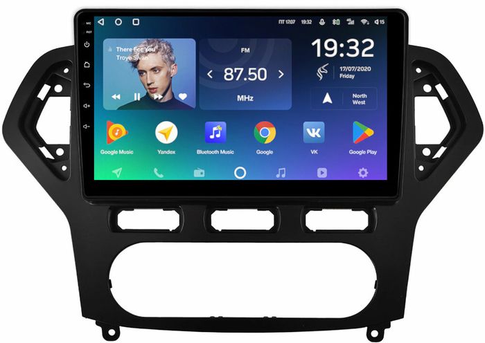 Магнитола для Ford Mondeo 4 2007-2010 (рамка чёрная) - Teyes CC2 PLUS монитор 10.1" QLED, Android 10, Быстрая, SIM-слот