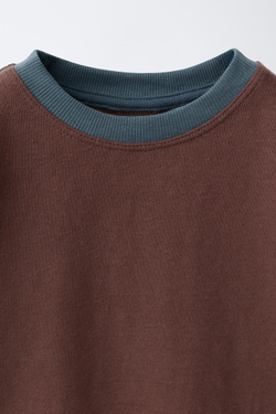 ZARA ЛОНГСЛИВ HEAVY SOFT COLOR BLOCK, БОРДОВЫЙ