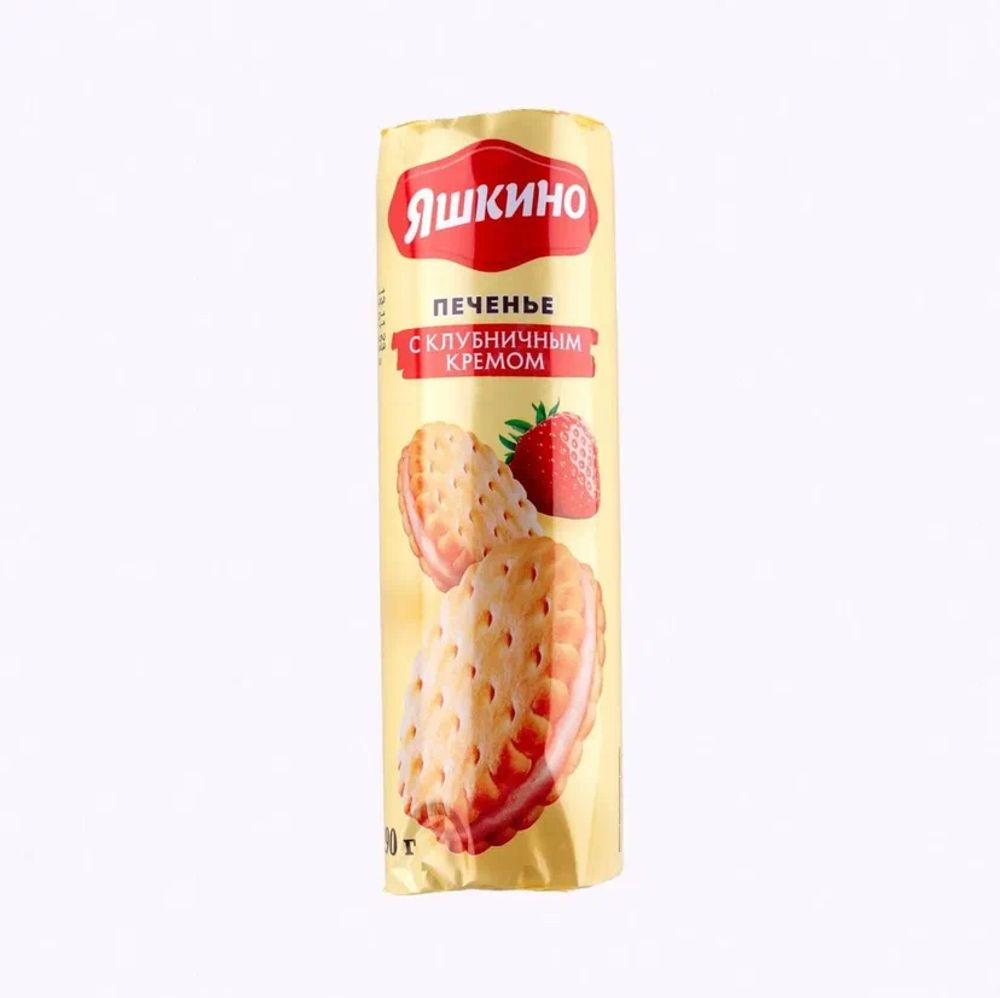 Печенье "Яшкино" с клубничным кремом 190г