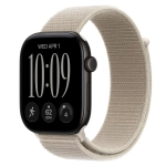Умные часы Apple Watch Series 12 GPS, 46mm, Black Aluminum Case with Limestone Sport Loop