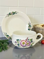 Бульонная пара из фаянса Зарянка