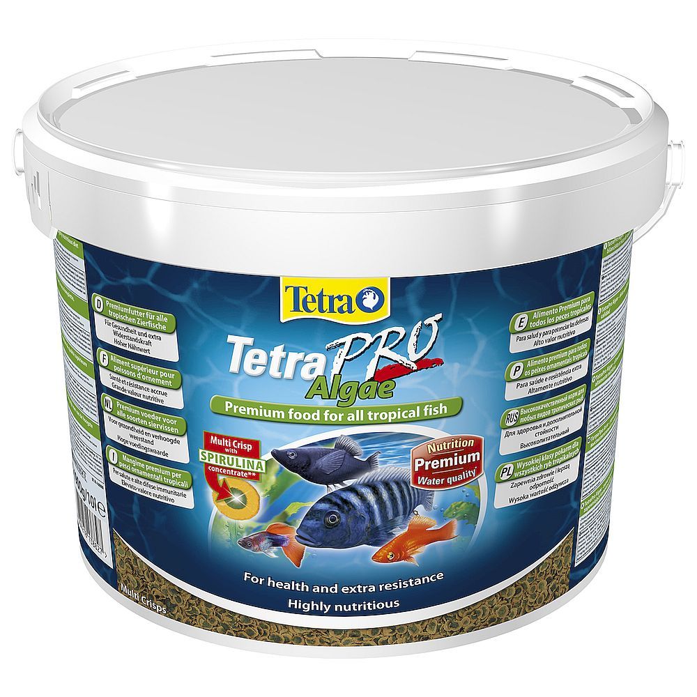 Растительный корм для всех видов рыб TetraPro Algae Crisps в чипсах, Ведро 10л Растительный корм для всех видов рыб TetraPro Algae Crisps в чипсах, Ведро 10л