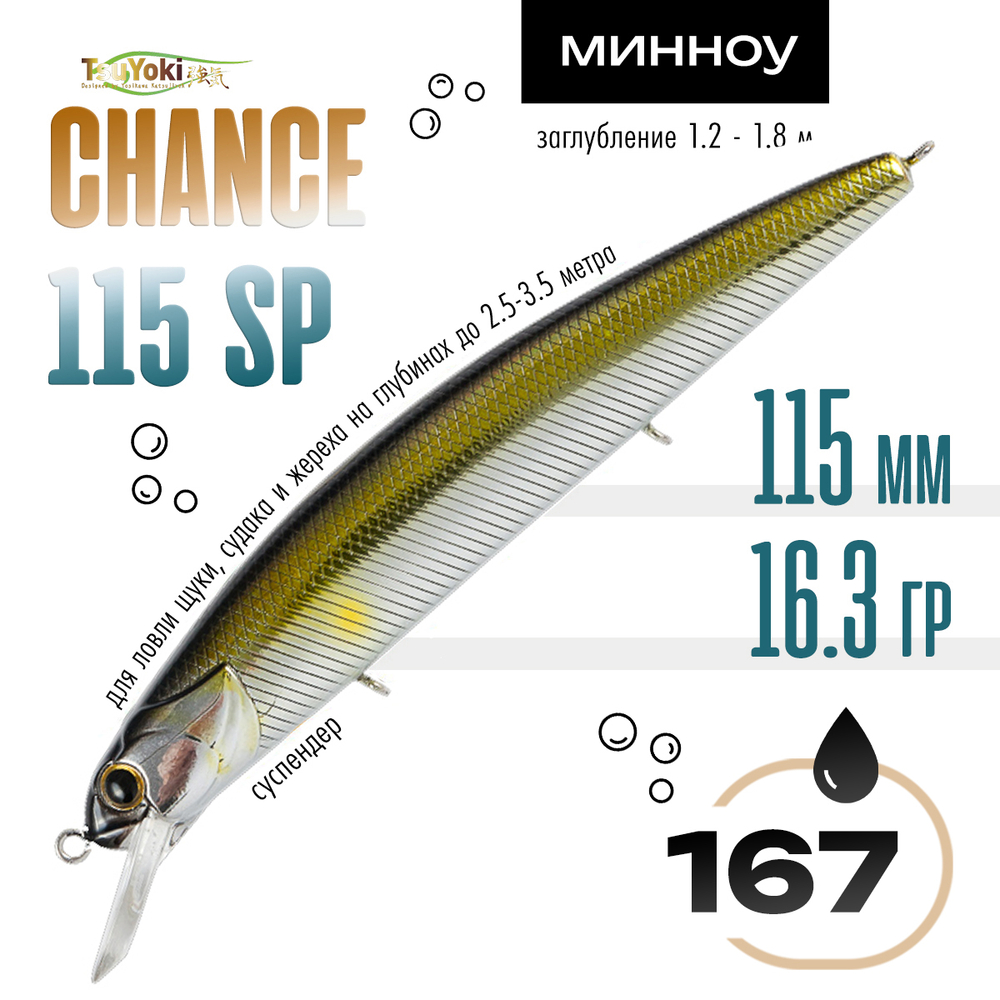 Воблер TsuYoki CHANCE 115SP (115мм, 16.3гр)