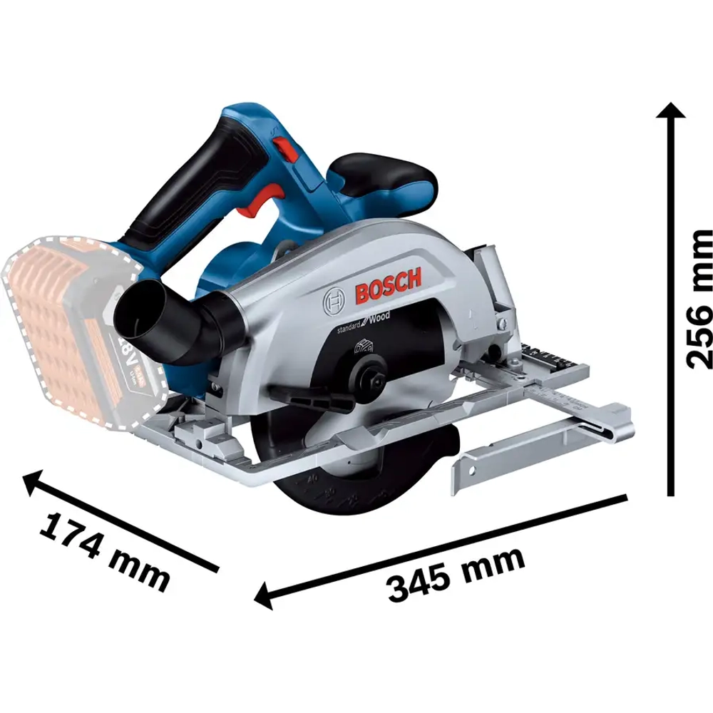 Аккумуляторная циркулярная пила GKS 185-LI BOSCH 06016C1221