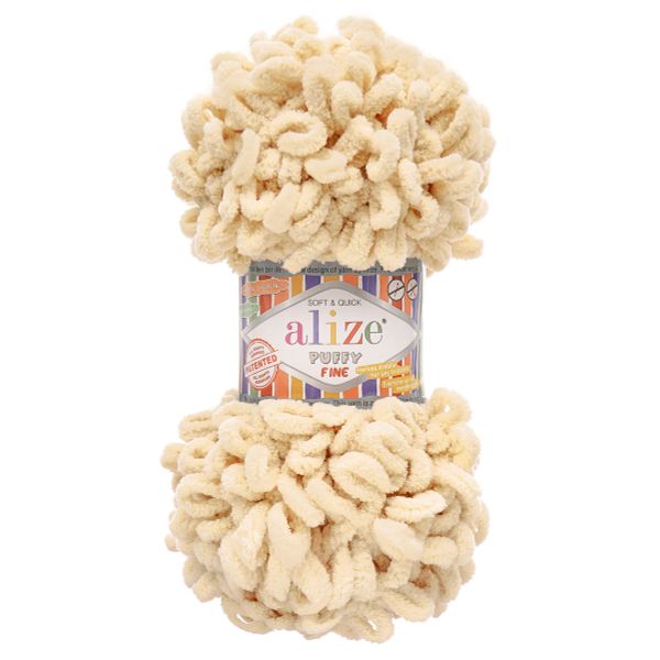 Пряжа Alize (Ализе) Puffy Fine / уп.5 мот. по 100 г, 14м, 310 шампань A