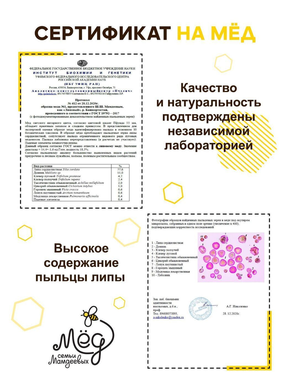 Мёд натуральный горный липовый, 4000 г