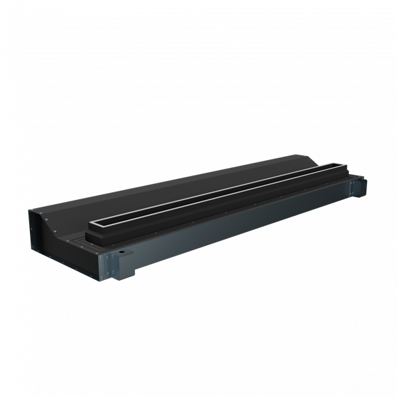 Flexag RAN-1-1000-30-B щелевой диффузор с низкопрофильной КСД под натяжной потолок, черный