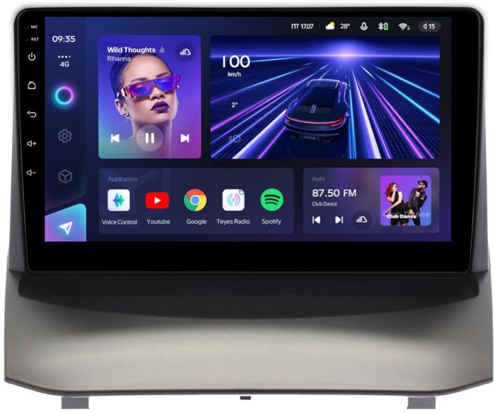 Магнитола для Ford Fiesta MK6 2012-2018 (голубой БК, рамка тип 1) - Teyes CC3L на Android 10, CarPlay, 4G SIM-слот