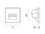 Розетка двойная Ethernet RJ-45 без рамки Voltum S70 VLS060203