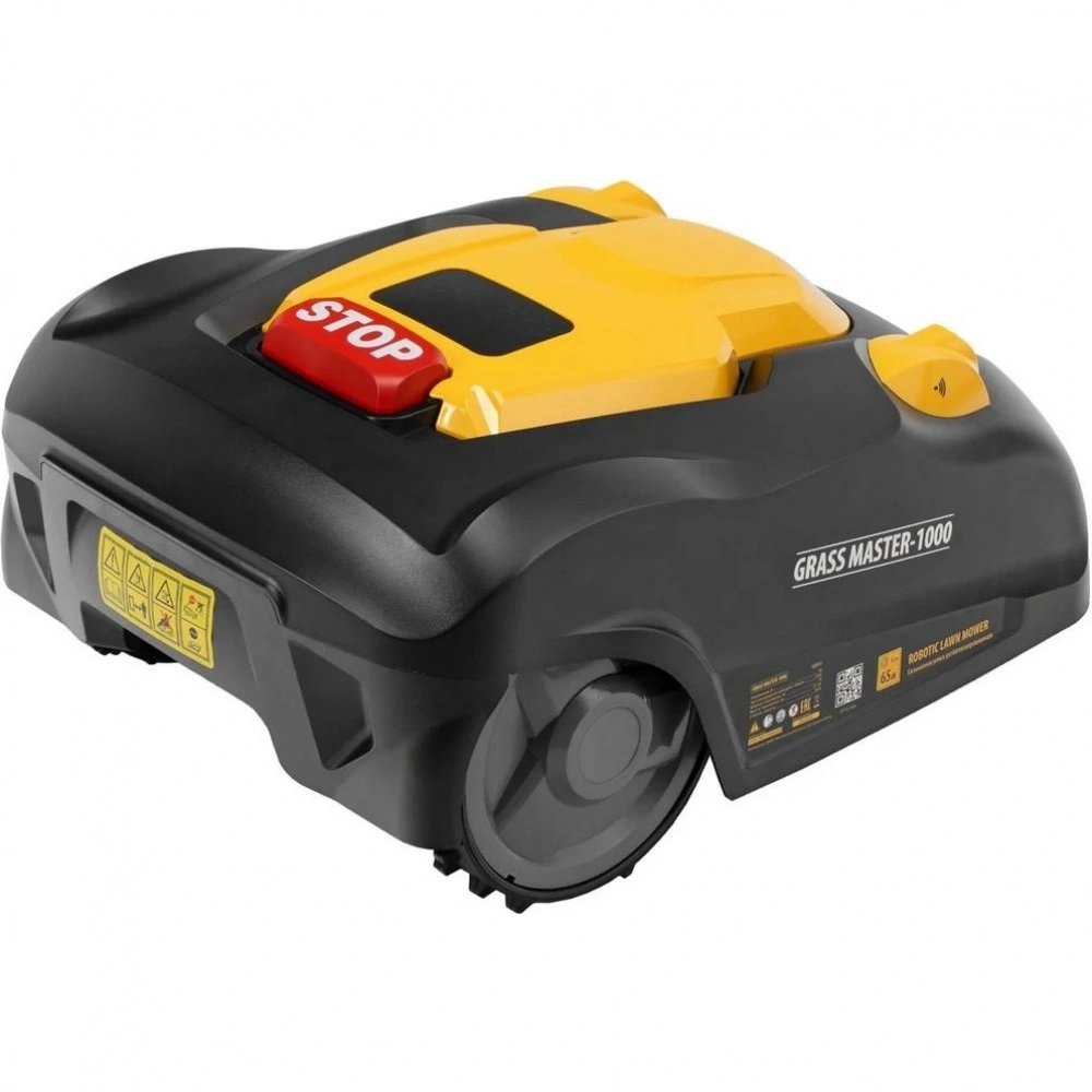 Робот-газонокосилка Grass Master 1000, ультразвуковой датчик, 3 Ач, LCD дисплей, Wi-Fi // Denzel