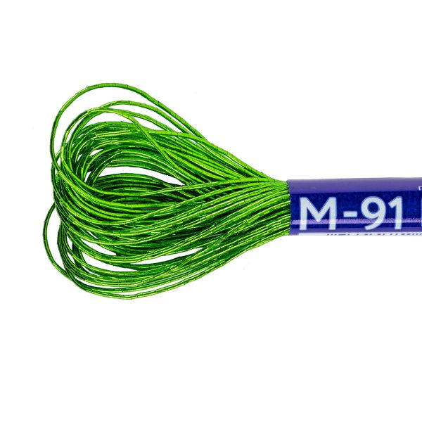 Мулине Gamma металлик JT 12 мотков по 11 метров, M-91 салатовый, Gamma MOULINE