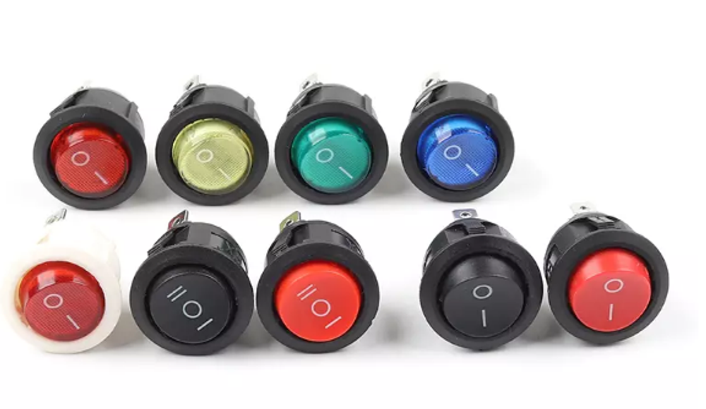 Переключатель круглый KCD1 ON-OFF-ON 3-pin 6А 250В D=23мм