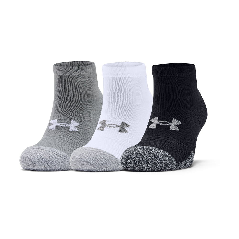 Under Armour Heatgear Low Cut Sports Socks 3 Pack - Grey, White