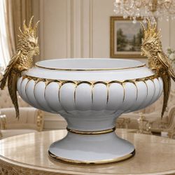 Lenardi 228-035 Фруктовница 45см с попугаями в под.упак (х1) Фарфор