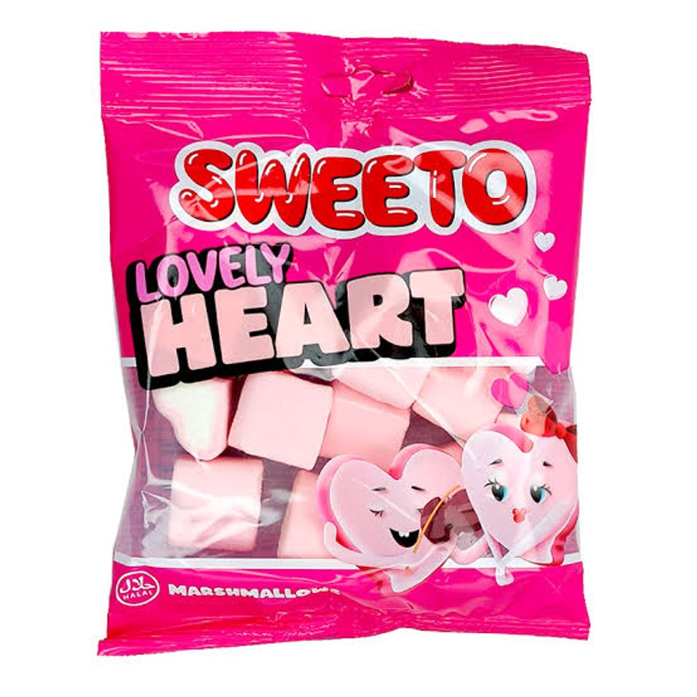 Маршмеллоу SWEETO 60г Сердце (12шт/блок, 6блок/кор)
