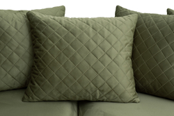Диван велюровый треxместный Garda Decor Sorrento оливковый с колесиками