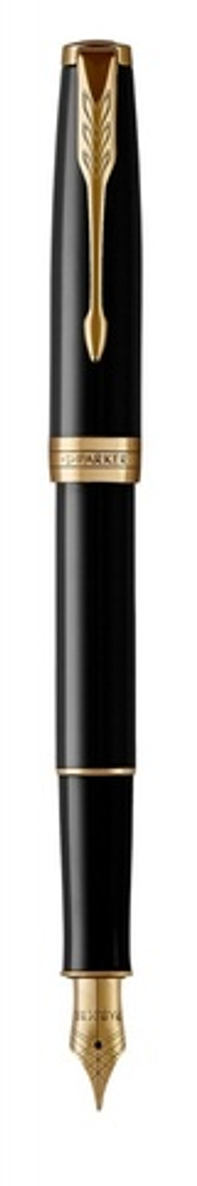 Перьевая ручка Parker Sonnet Black Lacquer GT 1931494, перо: F или М , цвет чернил: black, в подарочной упаковке